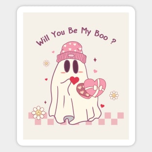 Will You Be My Boo? Cute Ghost Love Magnet